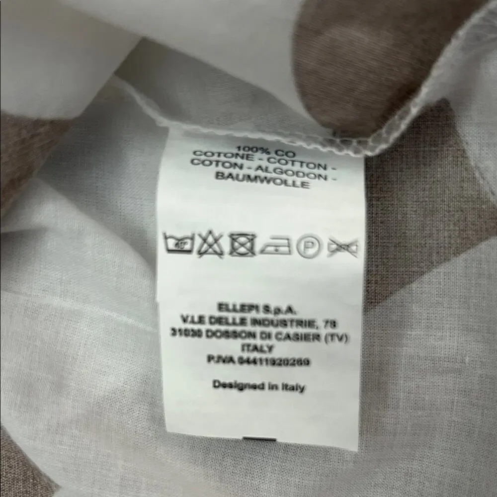 EMC White Tiered Skirt with Brown Heart Pattern, Size 7